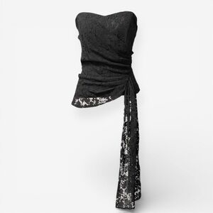 NWT Maeve x Anthropologie Black Lace Strapless Corset Top Small